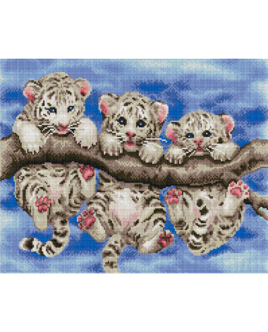 Mozaika diamentowa Trzy tygrysy