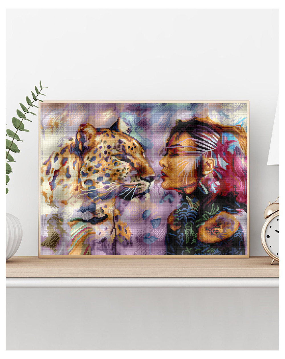 Mozaika diamentowa Dziewczyna z tygrysicą