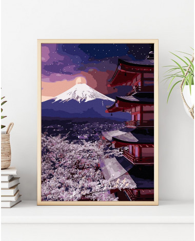 Góra Fuji o zachodzie słońca