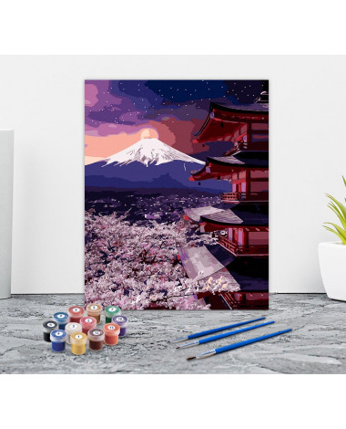 Góra Fuji o zachodzie słońca