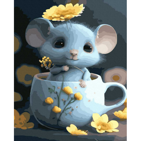 Myszka z kwiatami