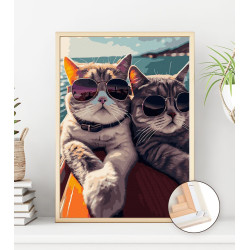 Koty w modnych okularach