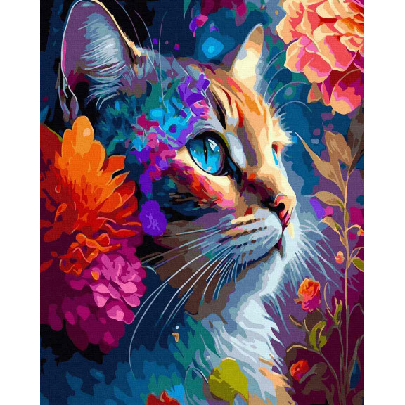 Kot w kwiatach