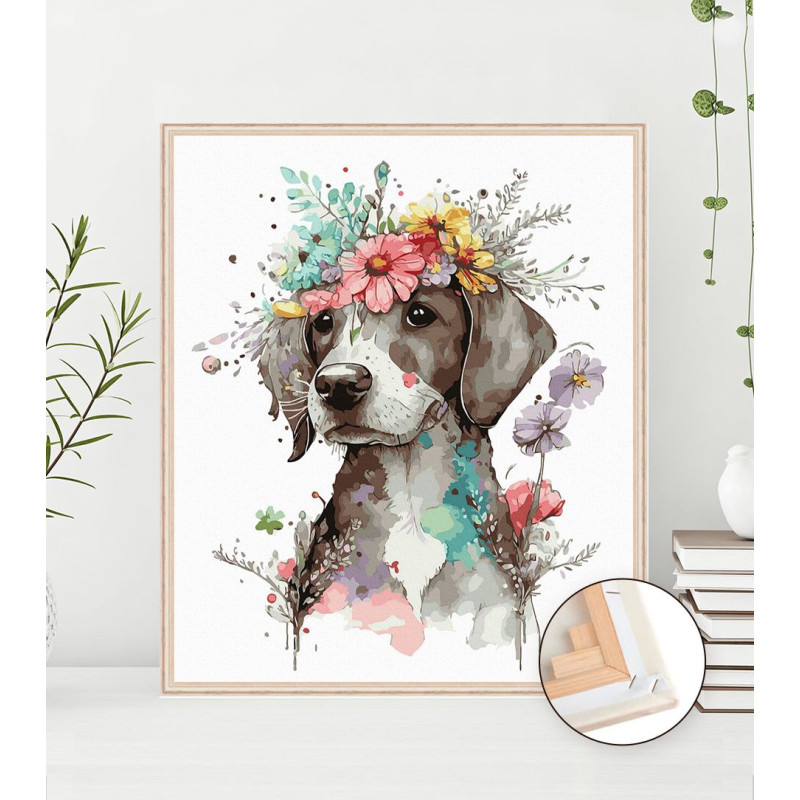 Pies w kwiatach