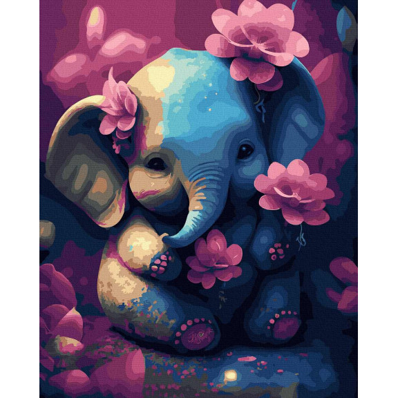 Słoń z kwiatami