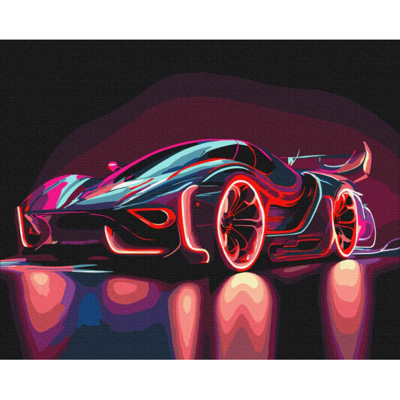 Neonowy samochód